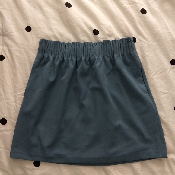 J Crew Wool Sidewalk City Skirt in slate blue NWT - Picture 2 of 7